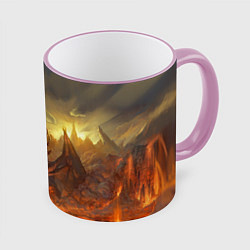 Кружка 3D Linage II: Fire Dragon, цвет: 3D-розовый кант