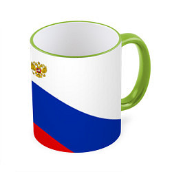 Кружка 3D Russia: Geometry Tricolor, цвет: 3D-светло-зеленый кант