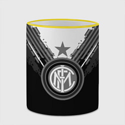 Кружка 3D FC Inter: Black Style, цвет: 3D-желтый кант — фото 2