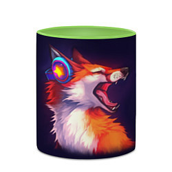 Кружка 3D Disco Fox, цвет: 3D-белый + светло-зеленый — фото 2