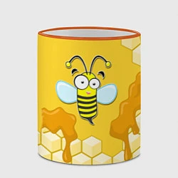 Кружка 3D Веселая пчелка, цвет: 3D-оранжевый кант — фото 2