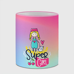Кружка 3D SUPER GIRL, цвет: 3D-розовый кант — фото 2
