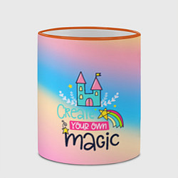 Кружка 3D Create your own magic, цвет: 3D-оранжевый кант — фото 2