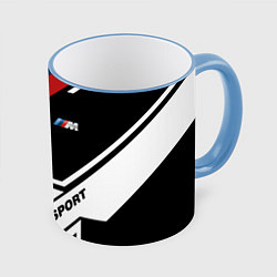 Кружка 3D BMW GEOMETRY SPORT БМВ M PERFORMANCE, цвет: 3D-небесно-голубой кант