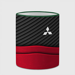 Кружка 3D Mitsubishi: Red Carbon, цвет: 3D-зеленый кант — фото 2