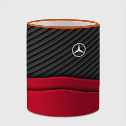 Кружка 3D Mercedes Benz: Red Carbon, цвет: 3D-оранжевый кант — фото 2
