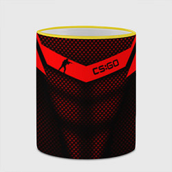 Кружка 3D CS:GO Red Carbon, цвет: 3D-желтый кант — фото 2