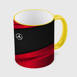 Кружка 3D Mercedes Benz: Red Sport, цвет: 3D-желтый кант