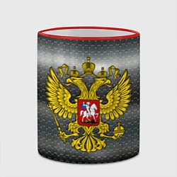 Кружка 3D Герб России на металлическом фоне, цвет: 3D-красный кант — фото 2