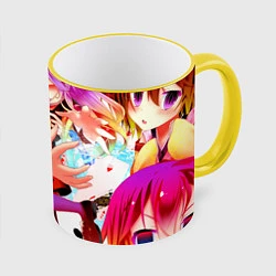 Кружка 3D No Game No Life, цвет: 3D-желтый кант