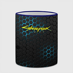 Кружка 3D Cyberpunk 2077: Blue Carbon, цвет: 3D-синий кант — фото 2