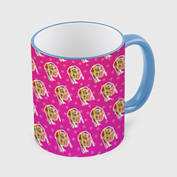 Кружка 3D 6IX9INE Pattern, цвет: 3D-небесно-голубой кант