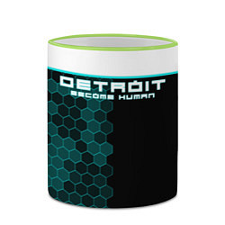 Кружка 3D Detroit: Cyber Hexagons, цвет: 3D-светло-зеленый кант — фото 2