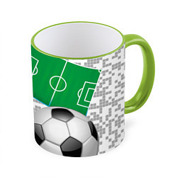 Кружка 3D Русский футбол, цвет: 3D-светло-зеленый кант