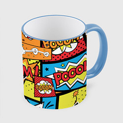 Кружка 3D Boom Pop Art, цвет: 3D-небесно-голубой кант