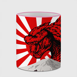 Кружка 3D Japanese Godzilla, цвет: 3D-розовый кант — фото 2