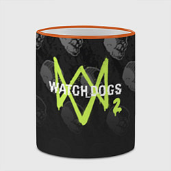 Кружка 3D Watch Dogs 2: Skulls Pattern, цвет: 3D-оранжевый кант — фото 2