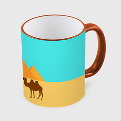 Кружка 3D Пирамиды Египта, цвет: 3D-оранжевый кант