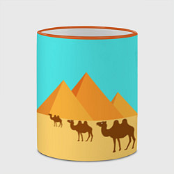 Кружка 3D Пирамиды Египта, цвет: 3D-оранжевый кант — фото 2