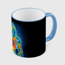 Кружка 3D Predator Vision, цвет: 3D-небесно-голубой кант