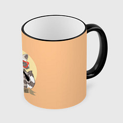 Кружка 3D Raccoon Love Coffee, цвет: 3D-черный кант