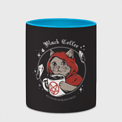 Кружка 3D Black Cat, Black Coffee, цвет: 3D-белый + небесно-голубой — фото 2