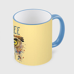 Кружка 3D Owls like coffee, цвет: 3D-небесно-голубой кант