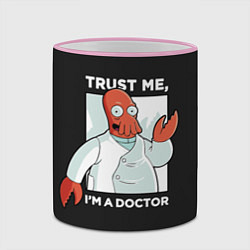 Кружка 3D Zoidberg: Trust Me, цвет: 3D-розовый кант — фото 2