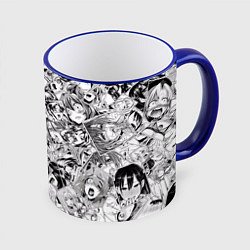 Кружка 3D Manga Ahegao, цвет: 3D-синий кант