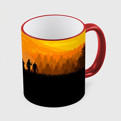 Кружка 3D Red Dead Redemption: Orange Sun, цвет: 3D-красный кант