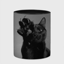 Кружка 3D Черный котик, цвет: 3D-белый + черный — фото 2