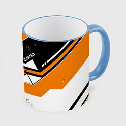 Кружка 3D CS:GO Asiimov Inverted, цвет: 3D-небесно-голубой кант