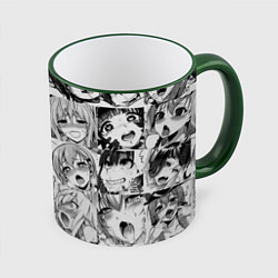 Кружка 3D Ahegao Babes, цвет: 3D-зеленый кант