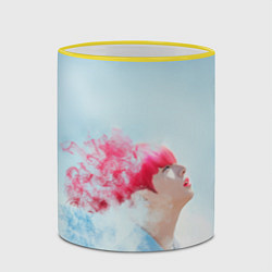 Кружка 3D BTS: Jungkook Pink, цвет: 3D-желтый кант — фото 2