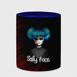 Кружка 3D Sally Face окровавленное лицо, цвет: 3D-белый + синий — фото 2