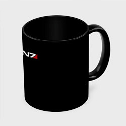 Кружка 3D MASS EFFECT N7, цвет: 3D-белый + черный