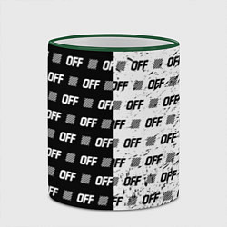 Кружка 3D Off-White: Black & White, цвет: 3D-зеленый кант — фото 2