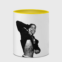 Кружка 3D ASAP Rocky: White Fashion, цвет: 3D-белый + желтый — фото 2