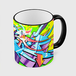 Кружка 3D Неоновая кислота, цвет: 3D-черный кант