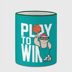 Кружка 3D Play to win, цвет: 3D-зеленый кант — фото 2
