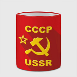 Кружка 3D СССР - серп молот, цвет: 3D-красный кант — фото 2