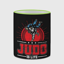 Кружка 3D Judo is life, цвет: 3D-светло-зеленый кант — фото 2