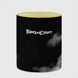 Кружка 3D Чёрный клевер, цвет: 3D-желтый кант — фото 2