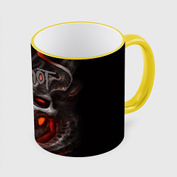 Кружка 3D Slipknot: Hell Skull, цвет: 3D-желтый кант