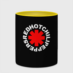 Кружка 3D Red Hot chili peppers logo on black, цвет: 3D-белый + желтый — фото 2