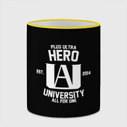 Кружка 3D My Hero Academia белый лого, цвет: 3D-желтый кант — фото 2