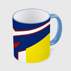 Кружка 3D ALL MIGHT MY HERO ACADEMIA MHA МОЯ ГЕРОЙСКАЯ АКАДЕ, цвет: 3D-небесно-голубой кант