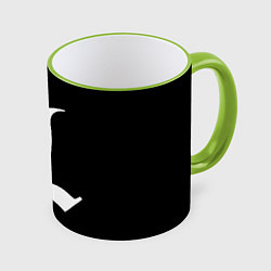 Кружка 3D DEATH NOTE ТЕТРАДЬ СМЕРТИ L, цвет: 3D-светло-зеленый кант