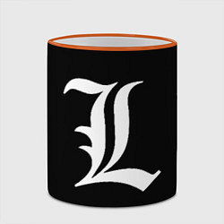 Кружка 3D DEATH NOTE ТЕТРАДЬ СМЕРТИ L, цвет: 3D-оранжевый кант — фото 2
