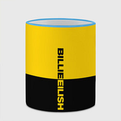Кружка 3D BILLIE EILISH: Yellow & Black, цвет: 3D-небесно-голубой кант — фото 2